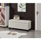 Banc rectangulaire de rangement rembourré, Banc de bout de lit de chambre à coucher