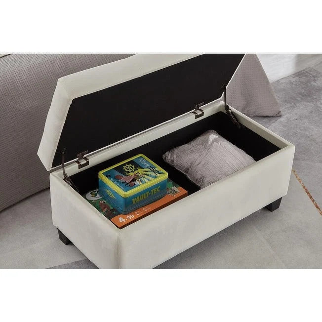 Banc rectangulaire de rangement rembourré, Banc de bout de lit de chambre à coucher