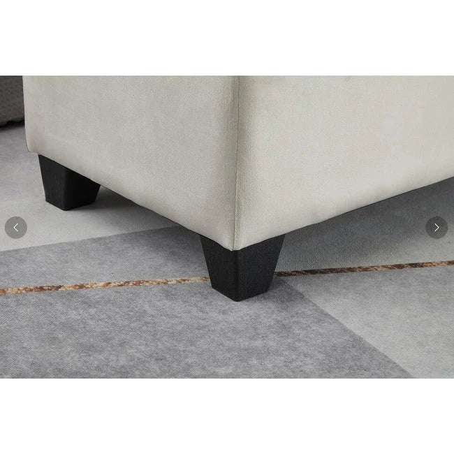 Banc rectangulaire de rangement rembourré, Banc de bout de lit de chambre à coucher