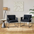 Fauteuil moderne en métal Rebeca avec poches de rangement (lot de 2) par HULALA HOME