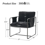 Fauteuil moderne en métal Rebeca avec poches de rangement (lot de 2) par HULALA HOME