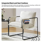 Fauteuil moderne en métal Rebeca avec poches de rangement (lot de 2) par HULALA HOME