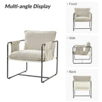 Fauteuil moderne en métal Rebeca avec poches de rangement (lot de 2) par HULALA HOME