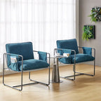 Fauteuil moderne en métal Rebeca avec poches de rangement (lot de 2) par HULALA HOME