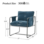 Fauteuil moderne en métal Rebeca avec poches de rangement (lot de 2) par HULALA HOME