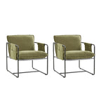 Fauteuil moderne en métal Rebeca avec poches de rangement (lot de 2) par HULALA HOME