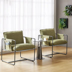 Fauteuil moderne en métal Rebeca avec poches de rangement (lot de 2) par HULALA HOME