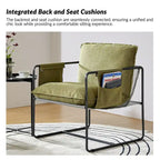 Fauteuil moderne en métal Rebeca avec poches de rangement (lot de 2) par HULALA HOME