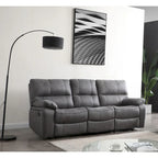 Ensemble de salon inclinable Betsy Furniture 3 pièces en microfibre, canapé, causeuse et fauteuil