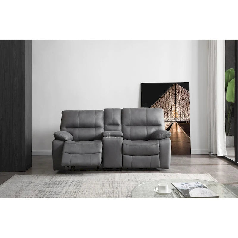 Ensemble de salon inclinable Betsy Furniture 3 pièces en microfibre, canapé, causeuse et fauteuil