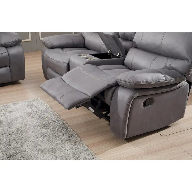 Ensemble de salon inclinable Betsy Furniture 3 pièces en microfibre, canapé, causeuse et fauteuil