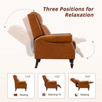 Fauteuil inclinable COZYMAN en cuir véritable, réglable et manuel, avec accoudoirs confortables pour salon