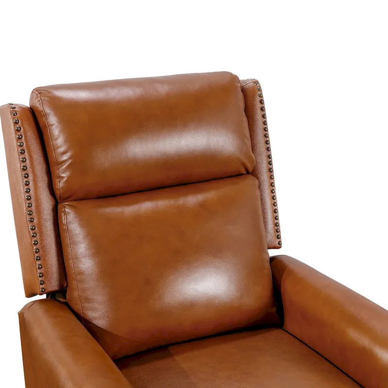 Fauteuil inclinable COZYMAN en cuir véritable, réglable et manuel, avec accoudoirs confortables pour salon