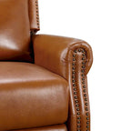 Fauteuil inclinable COZYMAN en cuir véritable, réglable et manuel, avec accoudoirs confortables pour salon