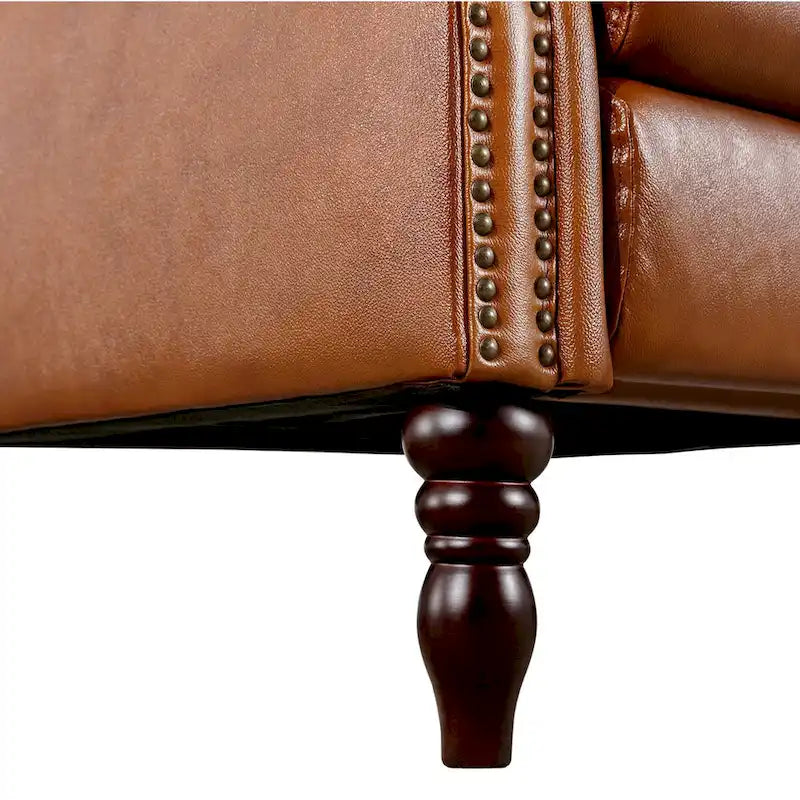 Fauteuil inclinable COZYMAN en cuir véritable, réglable et manuel, avec accoudoirs confortables pour salon