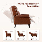 Fauteuil inclinable COZYMAN en cuir véritable, réglable et manuel, avec accoudoirs confortables pour salon
