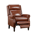 Fauteuil inclinable COZYMAN en cuir véritable, réglable et manuel, avec accoudoirs confortables pour salon