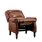 Fauteuil inclinable COZYMAN en cuir véritable, réglable et manuel, avec accoudoirs confortables pour salon