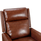 Fauteuil inclinable COZYMAN en cuir véritable, réglable et manuel, avec accoudoirs confortables pour salon