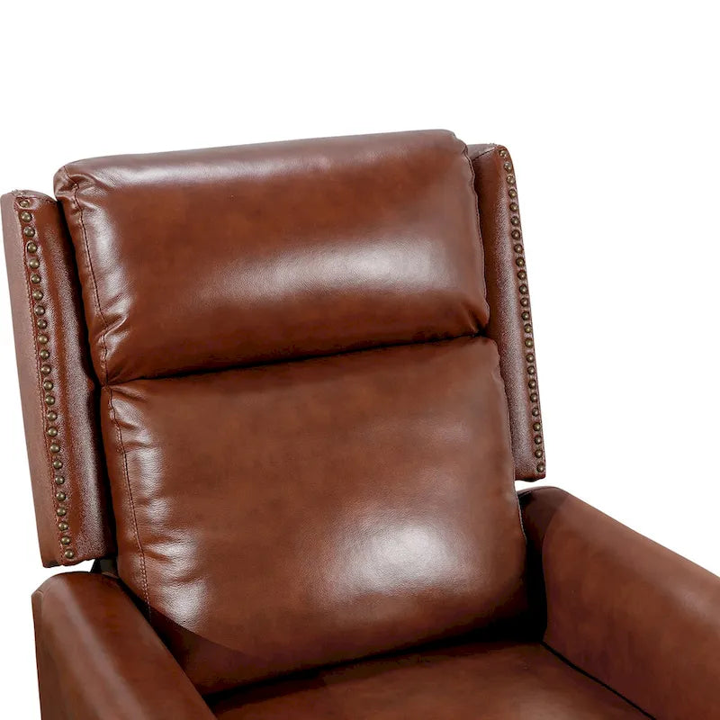 Fauteuil inclinable COZYMAN en cuir véritable, réglable et manuel, avec accoudoirs confortables pour salon