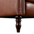 Fauteuil inclinable COZYMAN en cuir véritable, réglable et manuel, avec accoudoirs confortables pour salon