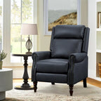 Fauteuil inclinable COZYMAN en cuir véritable, réglable et manuel, avec accoudoirs confortables pour salon