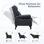 Fauteuil inclinable COZYMAN en cuir véritable, réglable et manuel, avec accoudoirs confortables pour salon