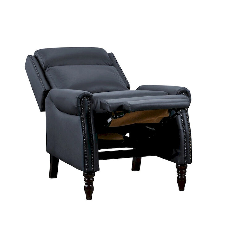 Fauteuil inclinable COZYMAN en cuir véritable, réglable et manuel, avec accoudoirs confortables pour salon