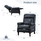 Fauteuil inclinable COZYMAN en cuir véritable, réglable et manuel, avec accoudoirs confortables pour salon