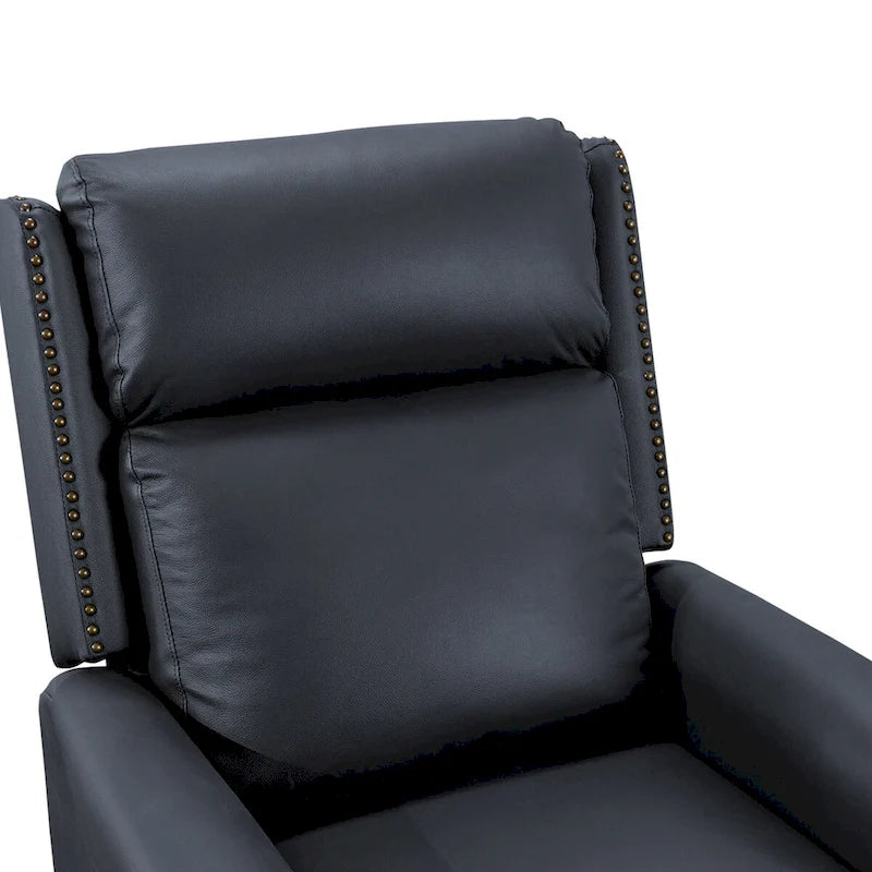 Fauteuil inclinable COZYMAN en cuir véritable, réglable et manuel, avec accoudoirs confortables pour salon