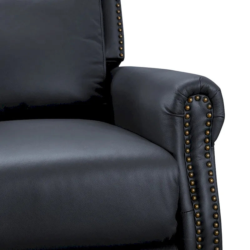 Fauteuil inclinable COZYMAN en cuir véritable, réglable et manuel, avec accoudoirs confortables pour salon