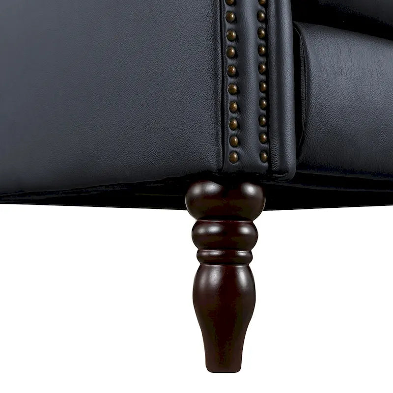 Fauteuil inclinable COZYMAN en cuir véritable, réglable et manuel, avec accoudoirs confortables pour salon