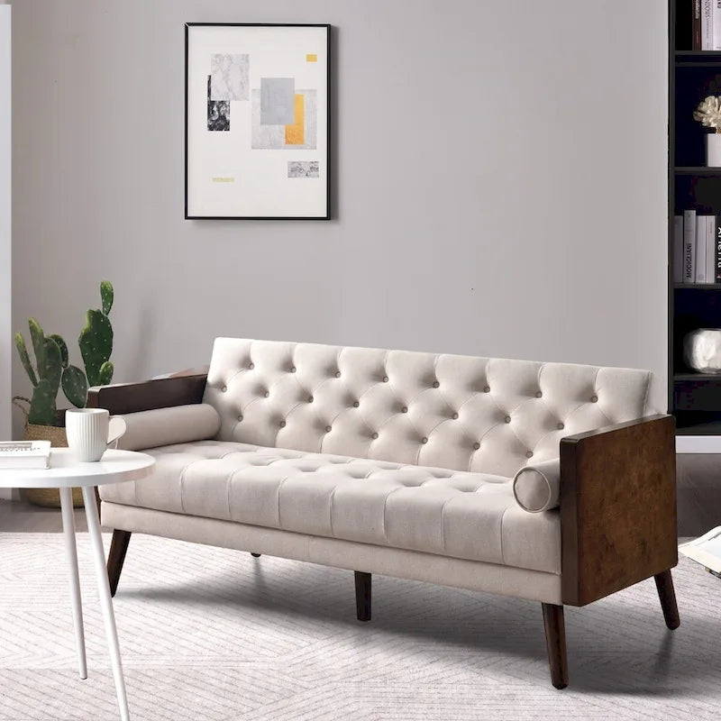 Canapé-lit futon 70 pouces, canapé-lit convertible 2 en 1 avec 2 coussins décoratifs
