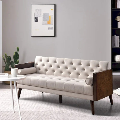Canapé-lit futon 70 pouces, canapé-lit convertible 2 en 1 avec 2 coussins décoratifs