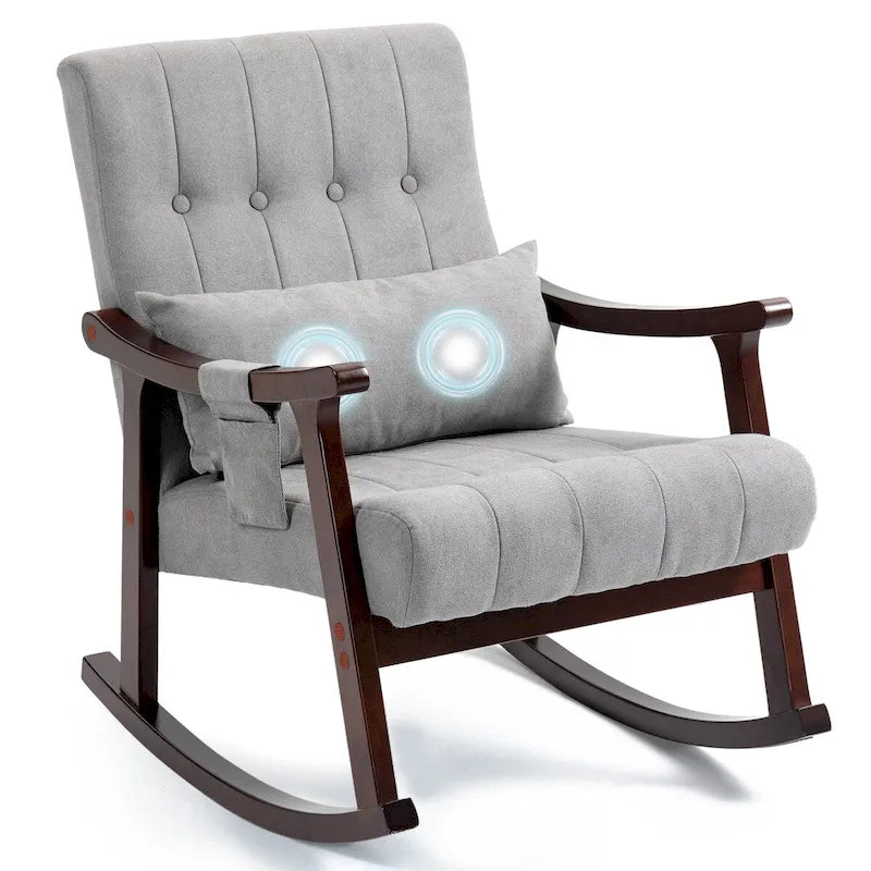 Fauteuil à bascule rembourré AVAWING avec support lombaire massant