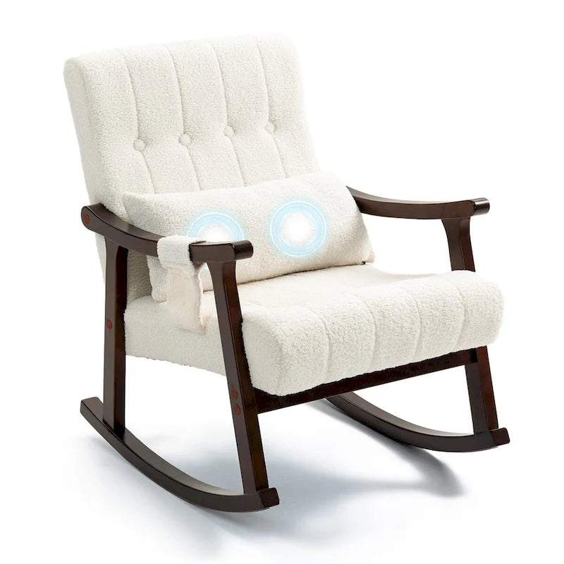 Fauteuil à bascule rembourré AVAWING avec support lombaire massant
