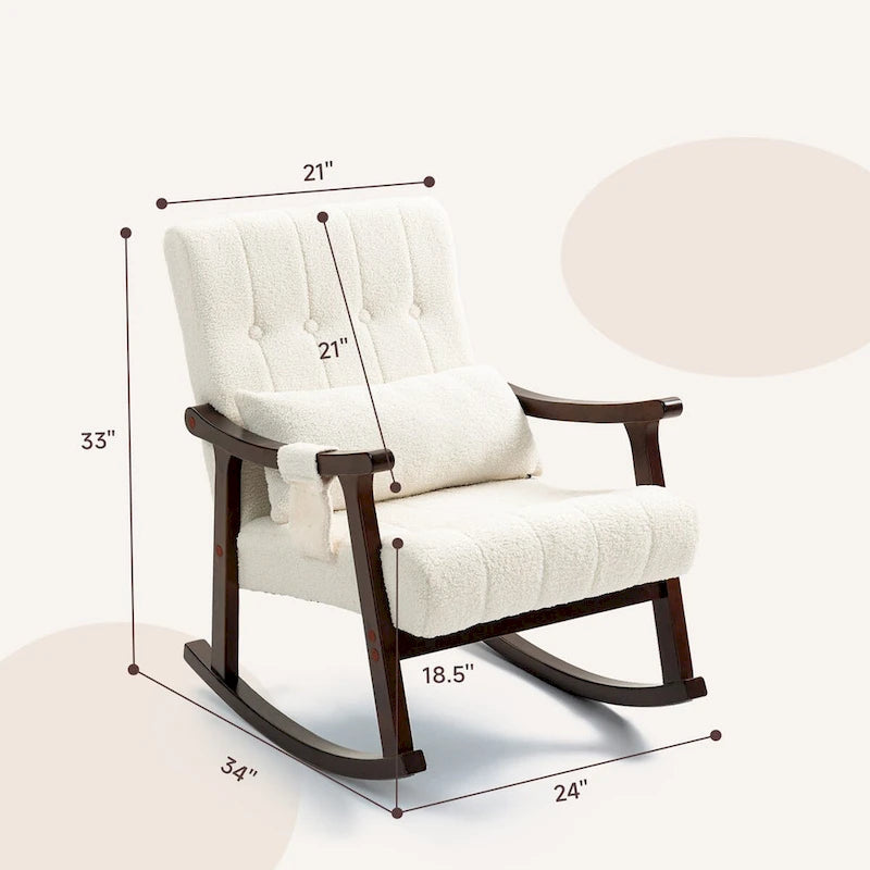 Fauteuil à bascule rembourré AVAWING avec support lombaire massant