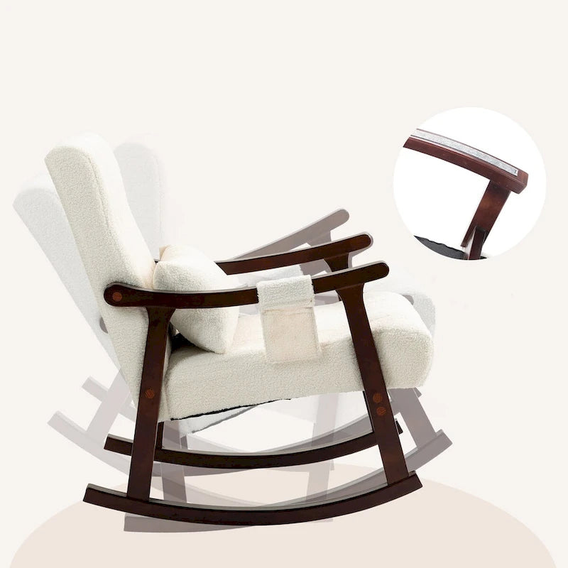 Fauteuil à bascule rembourré AVAWING avec support lombaire massant