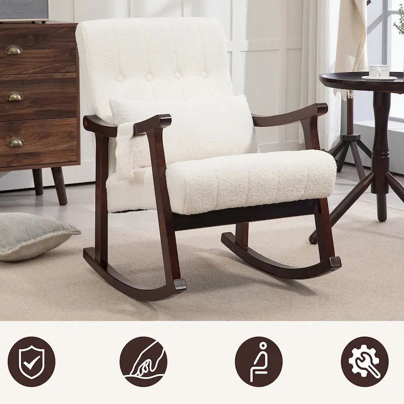 Fauteuil à bascule rembourré AVAWING avec support lombaire massant