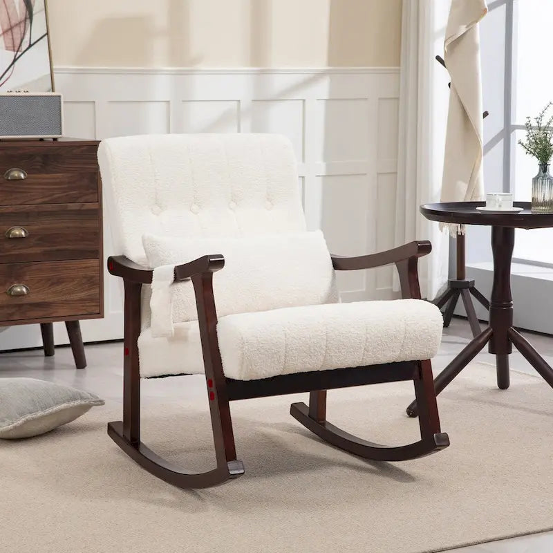Fauteuil à bascule rembourré AVAWING avec support lombaire massant