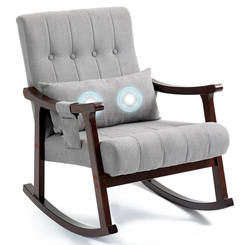 Fauteuil à bascule rembourré AVAWING avec support lombaire massant