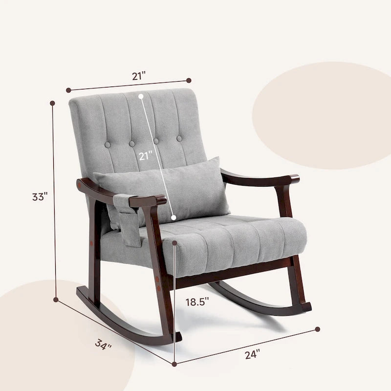 Fauteuil à bascule rembourré AVAWING avec support lombaire massant