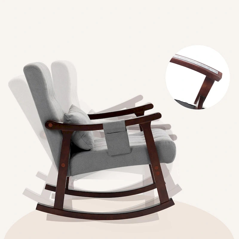 Fauteuil à bascule rembourré AVAWING avec support lombaire massant