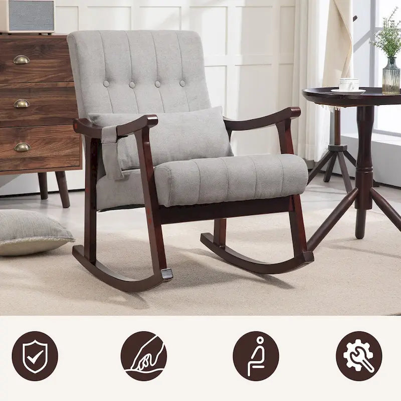 Fauteuil à bascule rembourré AVAWING avec support lombaire massant
