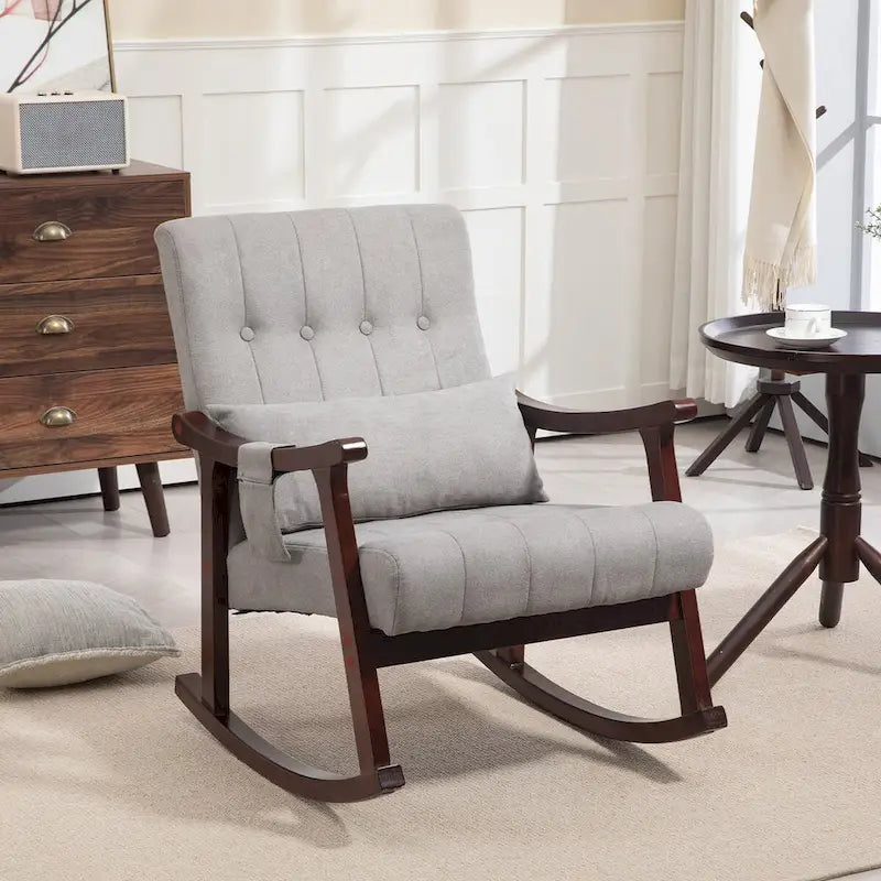 Fauteuil à bascule rembourré AVAWING avec support lombaire massant