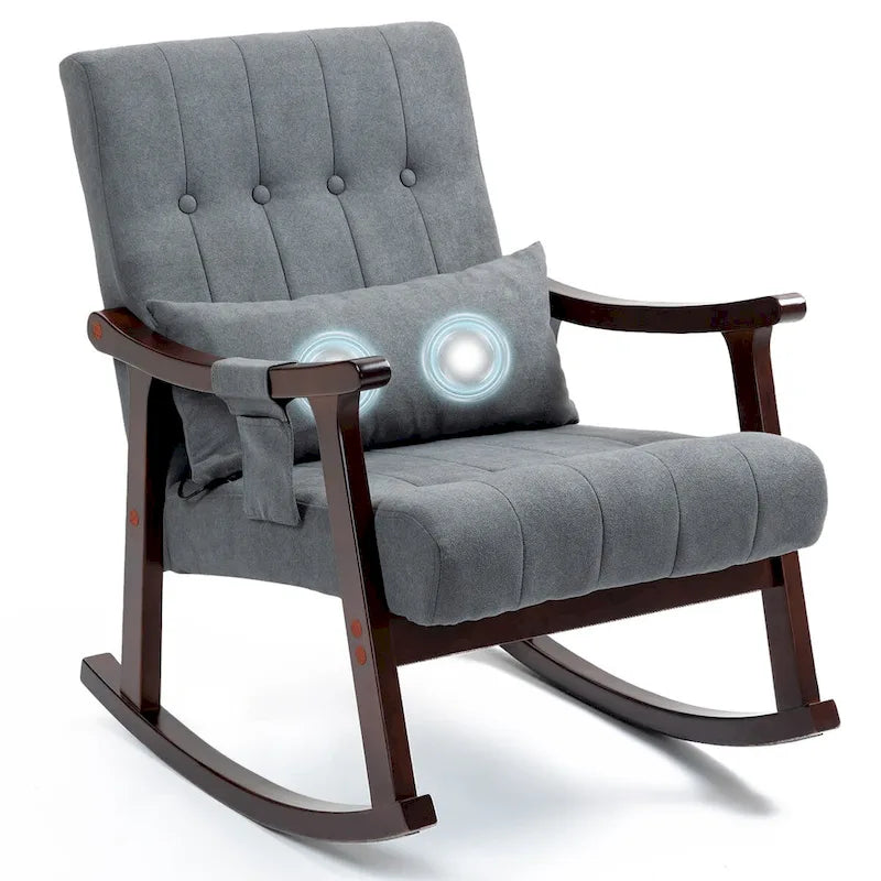Fauteuil à bascule rembourré AVAWING avec support lombaire massant