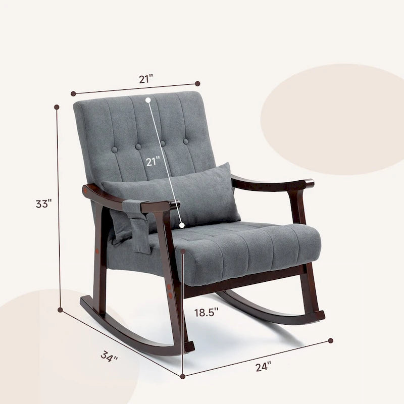 Fauteuil à bascule rembourré AVAWING avec support lombaire massant