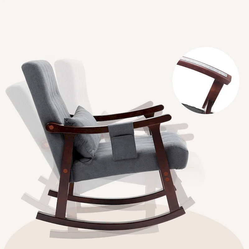 Fauteuil à bascule rembourré AVAWING avec support lombaire massant
