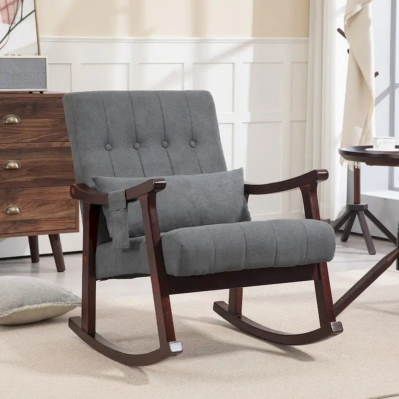 Fauteuil à bascule rembourré AVAWING avec support lombaire massant