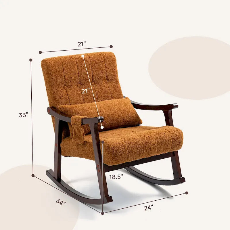 Fauteuil à bascule rembourré AVAWING avec support lombaire massant
